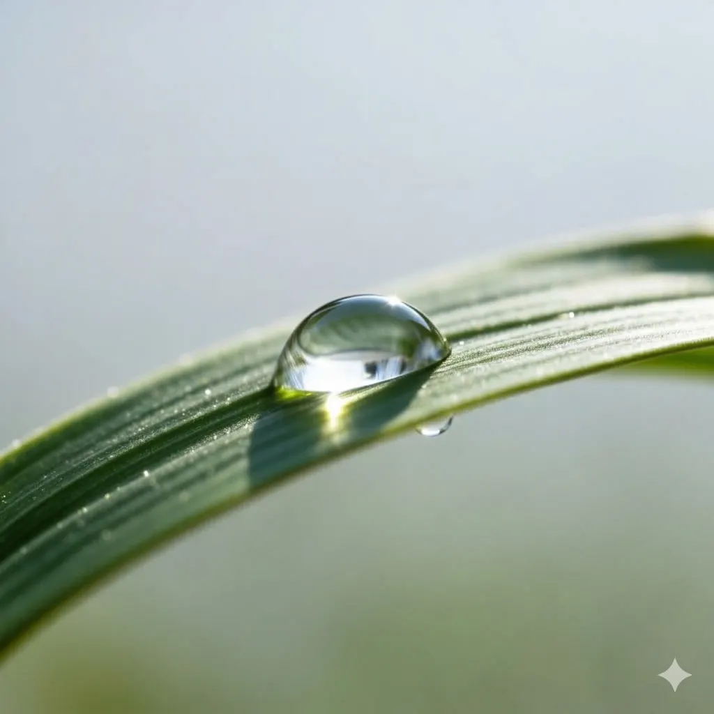 Wassertropfen perlen auf einem Brillenglas mit Lotus-Effekt