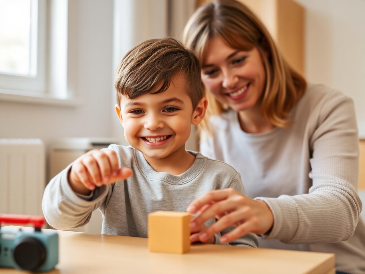 Kind bei Spielaudiometrie mit GRONDE Pädakustikerin