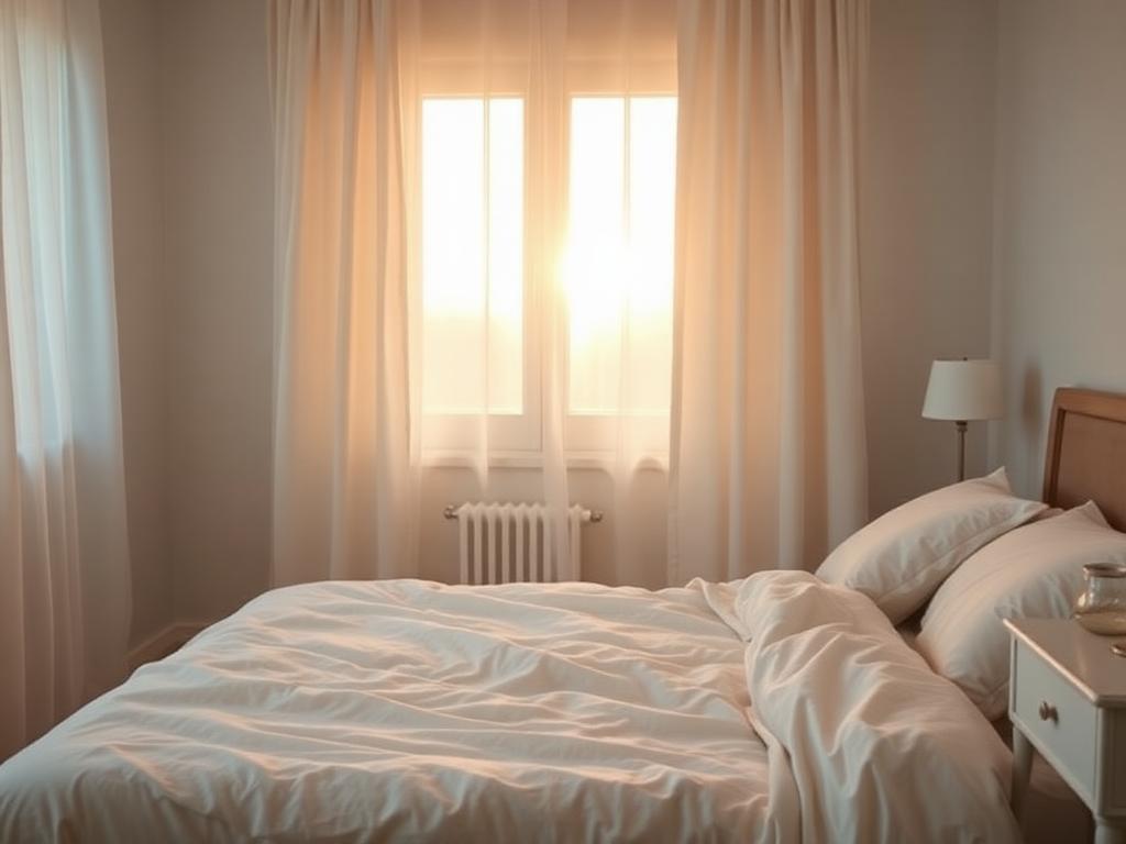 Ruhiges Schlafzimmer im Morgenlicht — Ortho-K Nachtlinsen