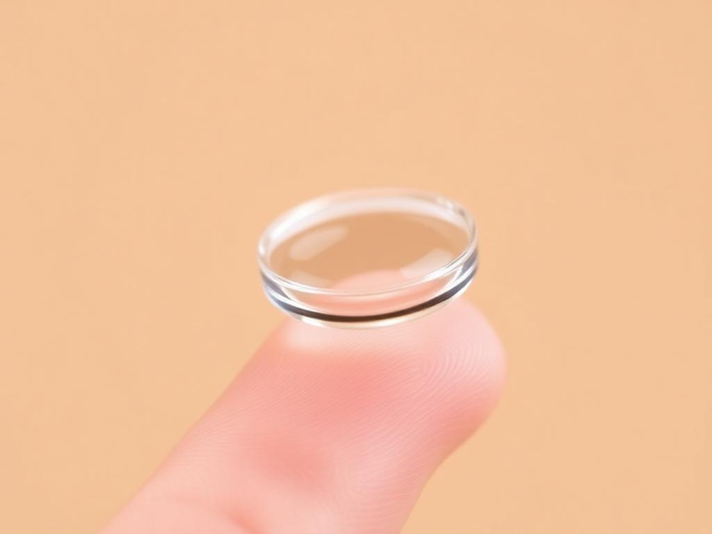 Weiche Kontaktlinse auf einer Fingerspitze