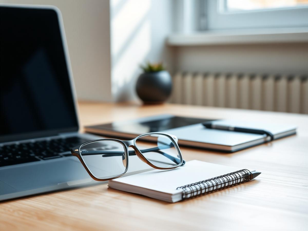 Arbeitsplatzbrille am Schreibtisch