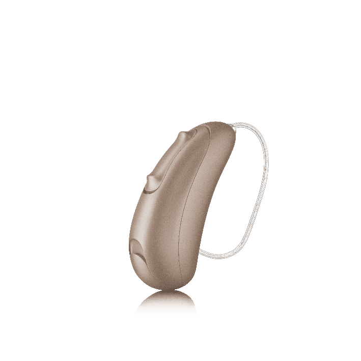 Hinter-dem-Ohr-Hörgerät Unitron Moxi Blu 312, Farbe Sand, bei Hörakustik Gronde