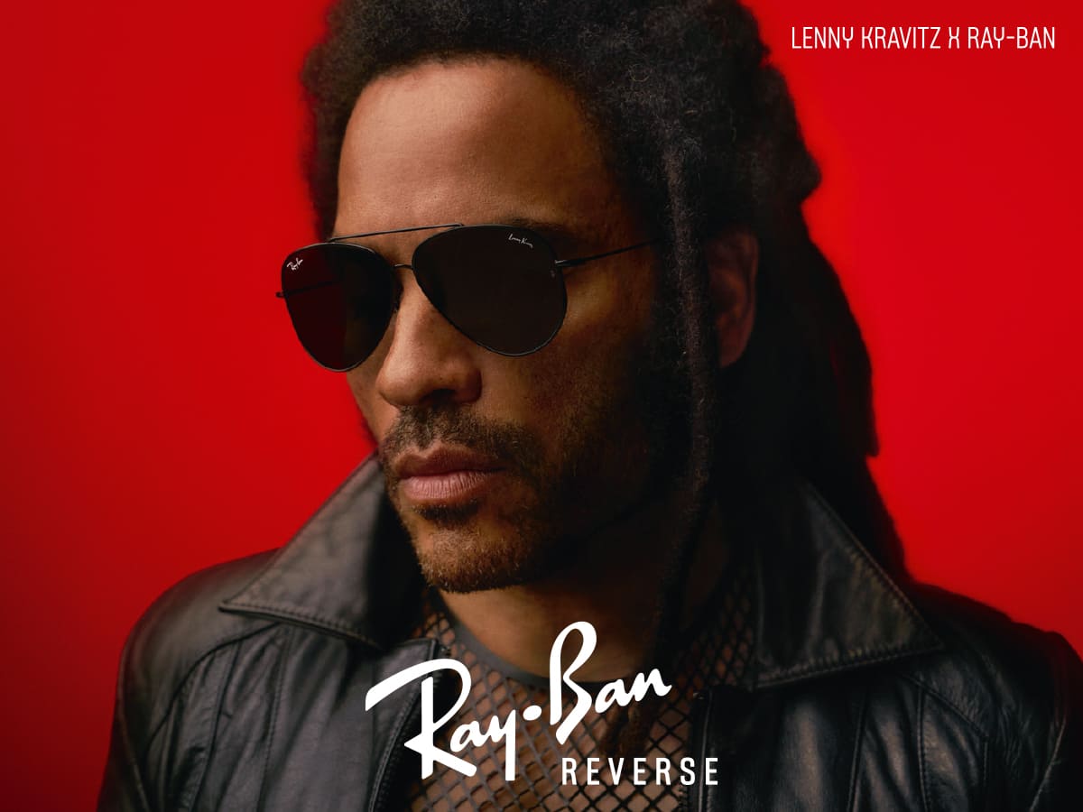 Lenny Kravitz trägt Ray-Ban Sonnenbrille Reverse Aviator. Bei Optiker Gronde