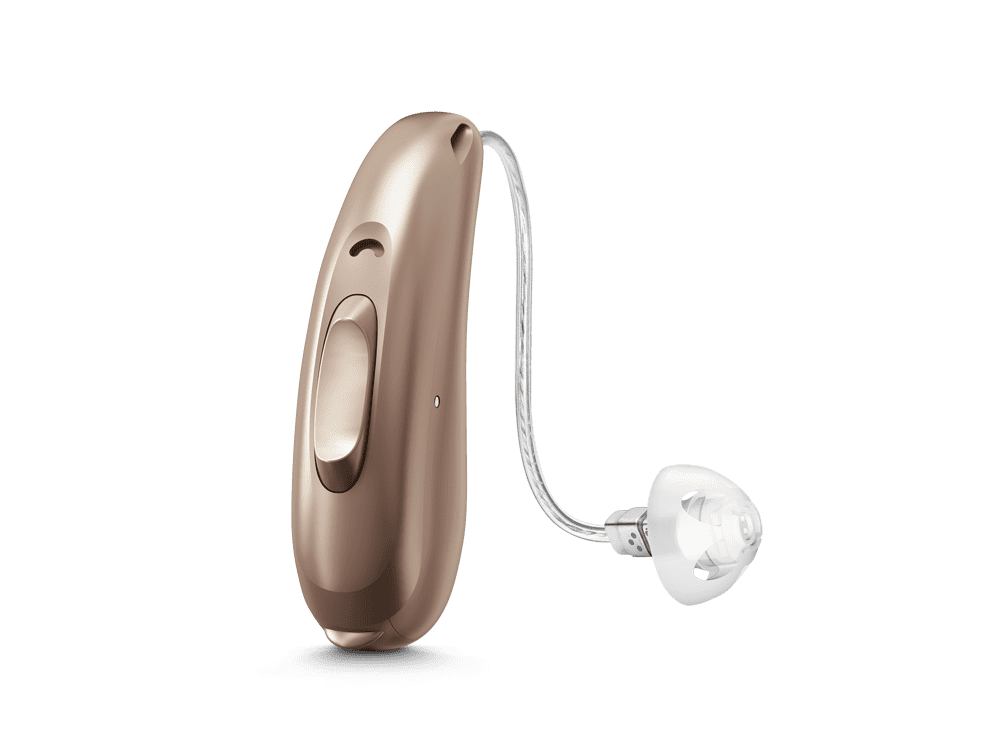 Hinter-dem-Ohr Hörgeräte Basic-Highend: Audio Service Mood 16 G6, sandbraun, bei Hörakustik Gronde