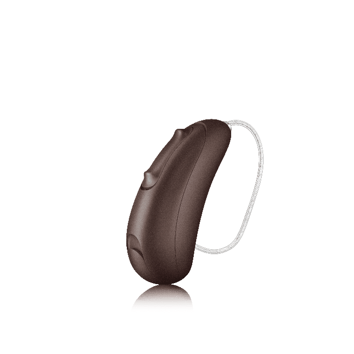 Hinter-dem-Ohr-Hörgerät Unitron Moxi Blu 312, Farbe Espresso, bei Hörakustik Gronde