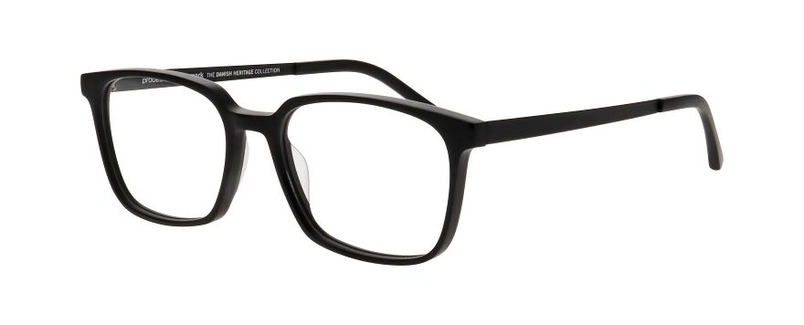 rechteckige, schwarze Prodesign Brille Extrusion 1, Optiker Gronde